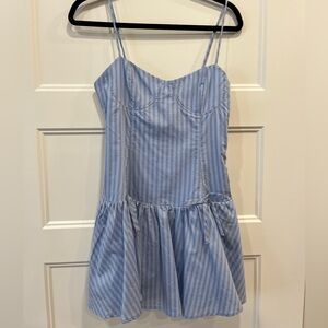 House of Spence Blue Bow Waist Mini Dress